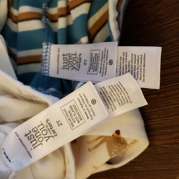 Carter's Just One You 2 Pairs of Pajama Pants -Blue Striped & Wild Animals 2T - Picture 4 of 4